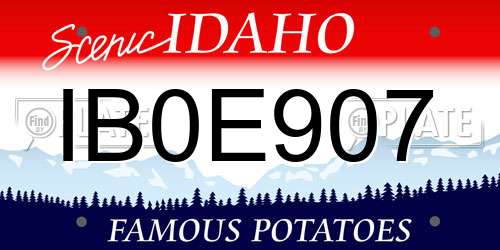 IB0E907 Idaho License Plate
