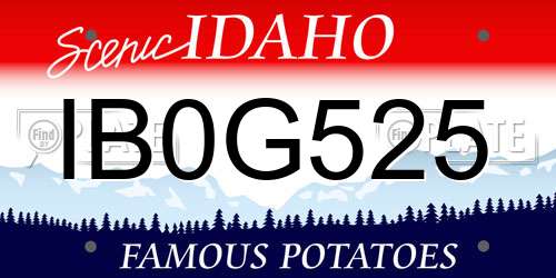 IB0G525 Idaho License Plate