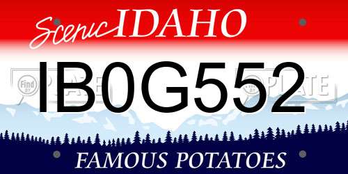 IB0G552 Idaho License Plate