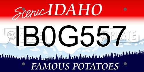 IB0G557 Idaho License Plate