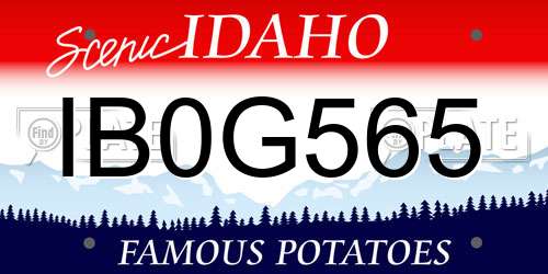 IB0G565 Idaho License Plate