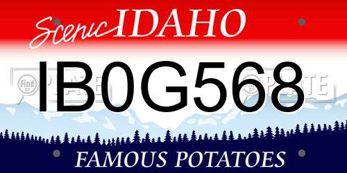 IB0G568 Idaho License Plate