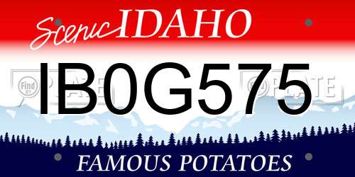 IB0G575 Idaho License Plate