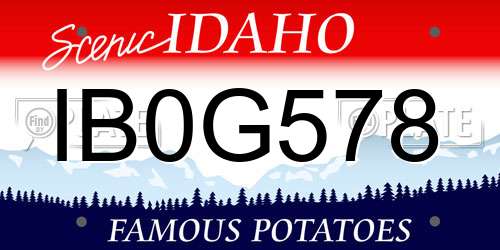 IB0G578 Idaho License Plate