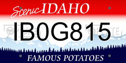 IB0G815 Idaho License Plate