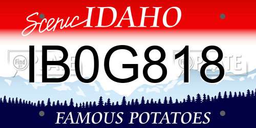 IB0G818 Idaho License Plate