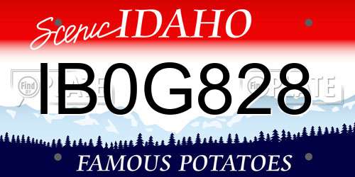 IB0G828 Idaho License Plate