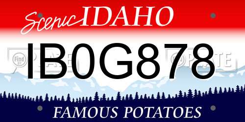 IB0G878 Idaho License Plate