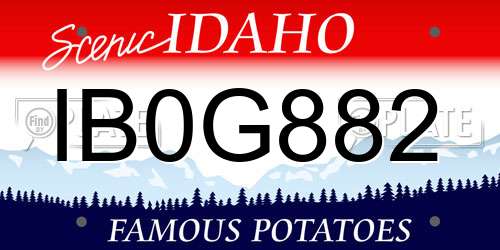 IB0G882 Idaho License Plate