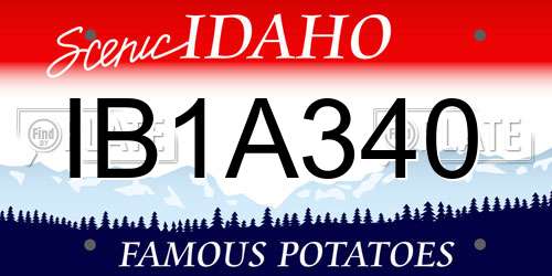 IB1A340 Idaho License Plate