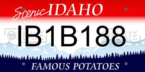IB1B188 Idaho License Plate