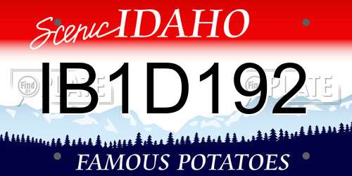 IB1D192 Idaho License Plate