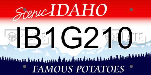 IB1G210 Idaho License Plate