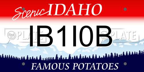 IB1I0B Idaho License Plate