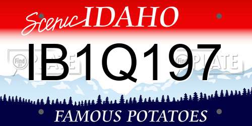 IB1Q197 Idaho License Plate