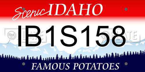 IB1S158 Idaho License Plate