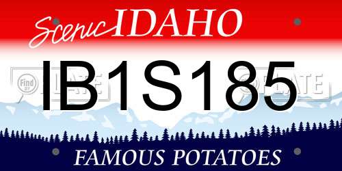 IB1S185 Idaho License Plate