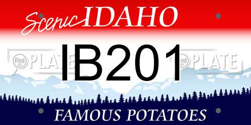 IB201 Idaho License Plate