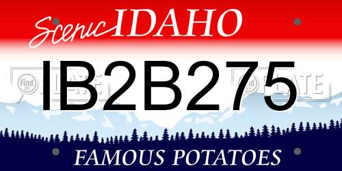 IB2B275 Idaho License Plate