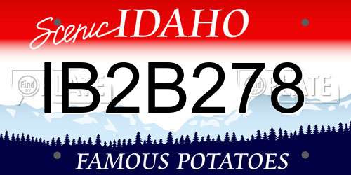 IB2B278 Idaho License Plate