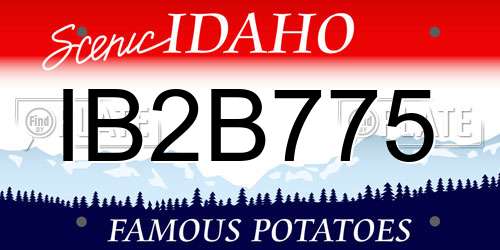 IB2B775 Idaho License Plate