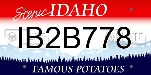IB2B778 Idaho License Plate