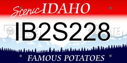 IB2S228 Idaho License Plate