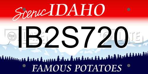 IB2S720 Idaho License Plate