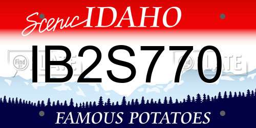 IB2S770 Idaho License Plate