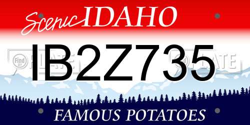 IB2Z735 Idaho License Plate