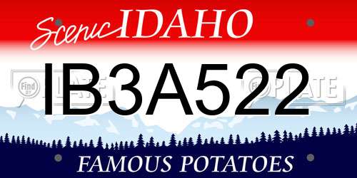 IB3A522 Idaho License Plate