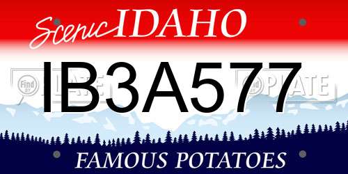 IB3A577 Idaho License Plate