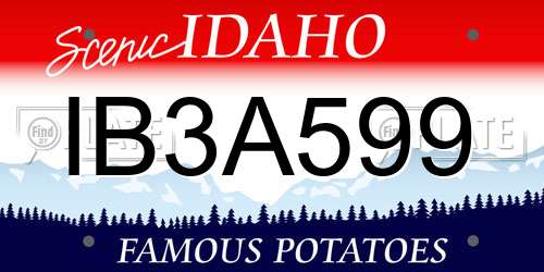 IB3A599 Idaho License Plate