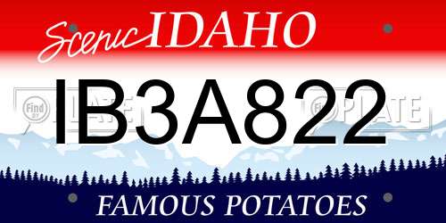 IB3A822 Idaho License Plate