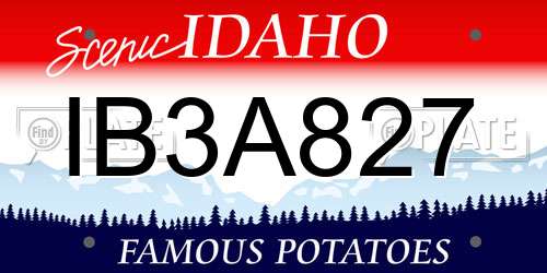 IB3A827 Idaho License Plate
