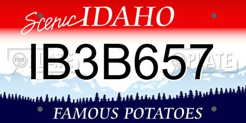 IB3B657 Idaho License Plate