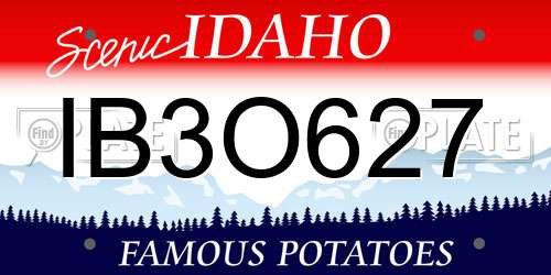 IB3O627 Idaho License Plate