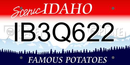 IB3Q622 Idaho License Plate
