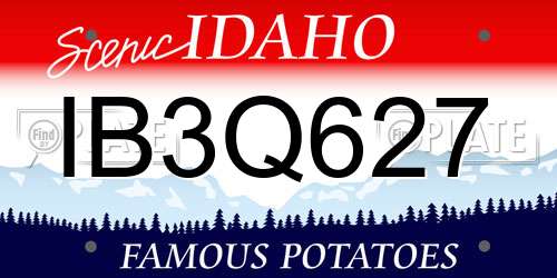 IB3Q627 Idaho License Plate