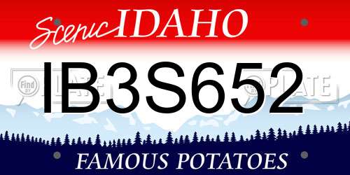 IB3S652 Idaho License Plate