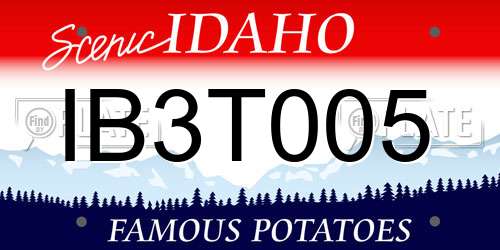 IB3T005 Idaho License Plate
