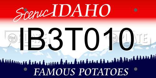 IB3T010 Idaho License Plate