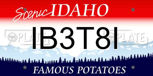 IB3T8I Idaho License Plate