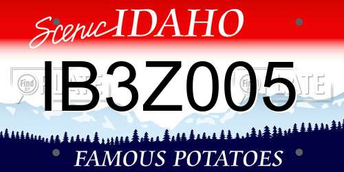 IB3Z005 Idaho License Plate