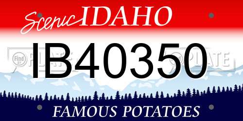 IB40350 Idaho License Plate