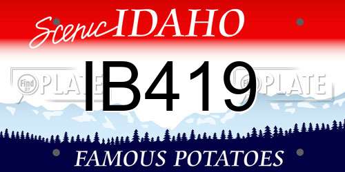 IB419 Idaho License Plate