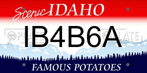 IB4B6A Idaho License Plate