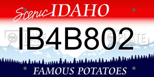 IB4B802 Idaho License Plate