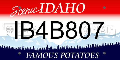 IB4B807 Idaho License Plate