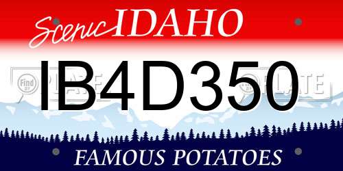 IB4D350 Idaho License Plate